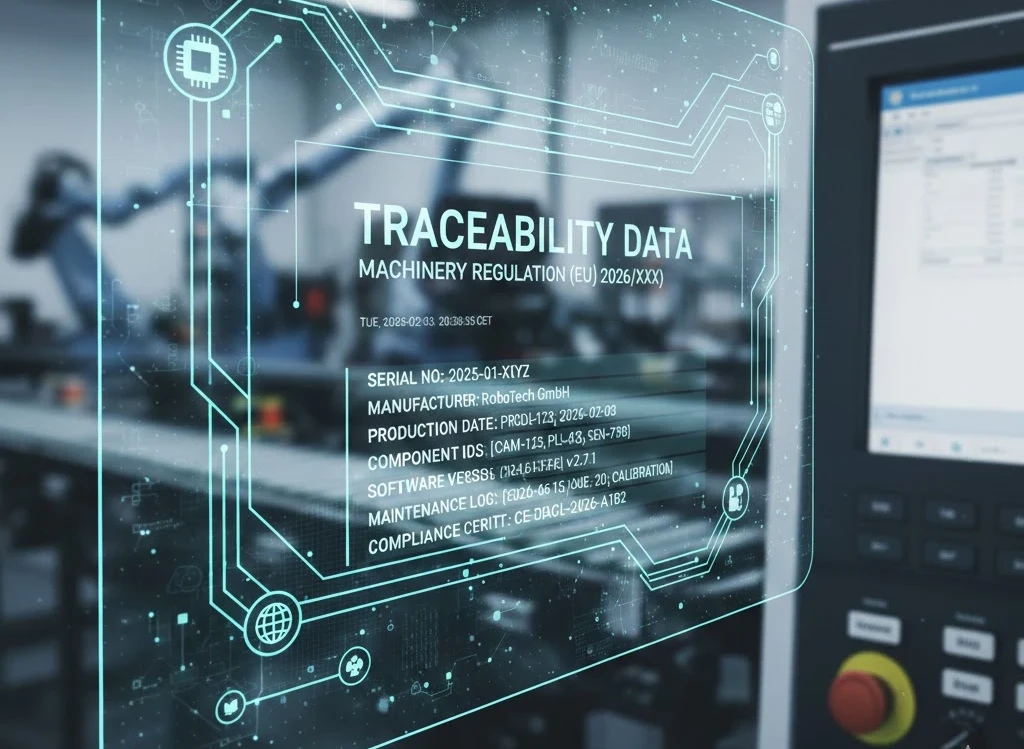 De traceerbaarheidsgegevens van machines volgens de machineverordening