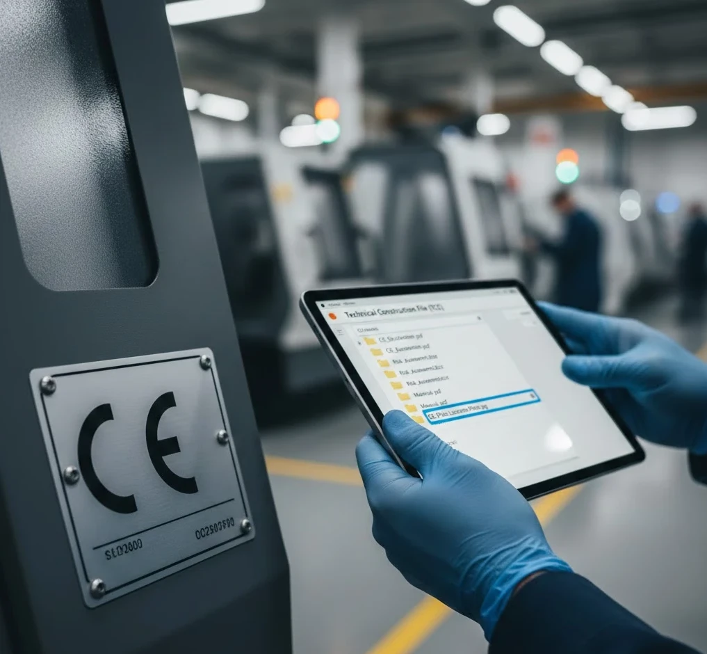 Is een foto van de positie van het CE logo noodzakelijk in het Technisch Constructie Dossier?