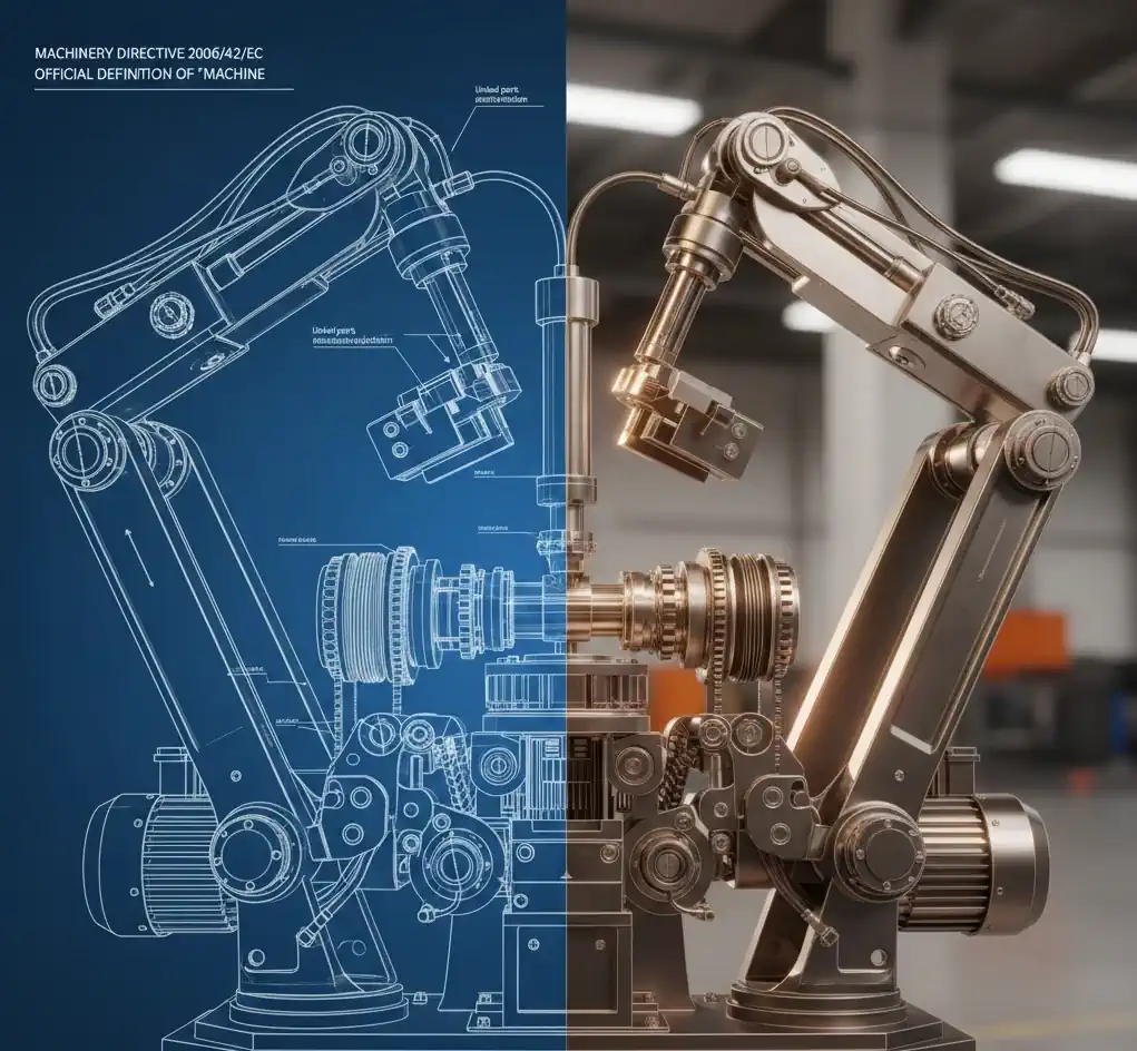 Wat is de officiële definitie van een “machine” in de zin van de Machinerichtlijn 2006/42/EG?