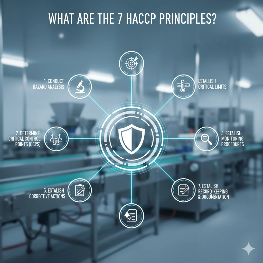 Wat zijn de 7 basisprincipes van de HACCP?