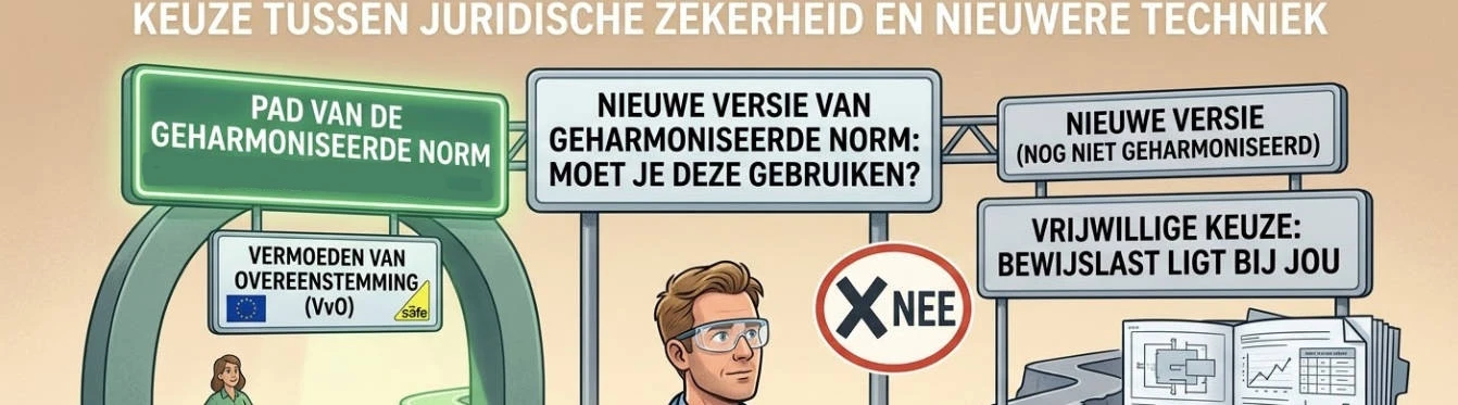 Als er van een geharmoniseerde norm een nieuwe versie is uitgekomen die nog niet geharmoniseerd is, moet je deze dan gebruiken?