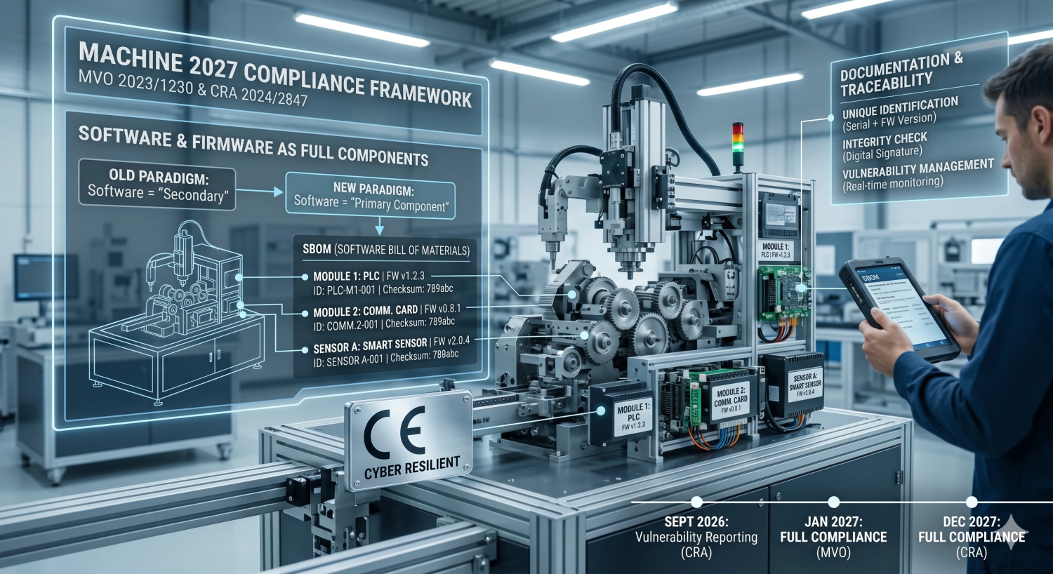 Software en firmware als volwaardige componenten in een machine