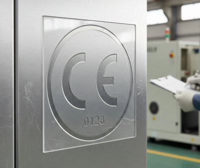 CE-markering zichtbaar, leesbaar en onuitwisbaar op de machine aanbrengen