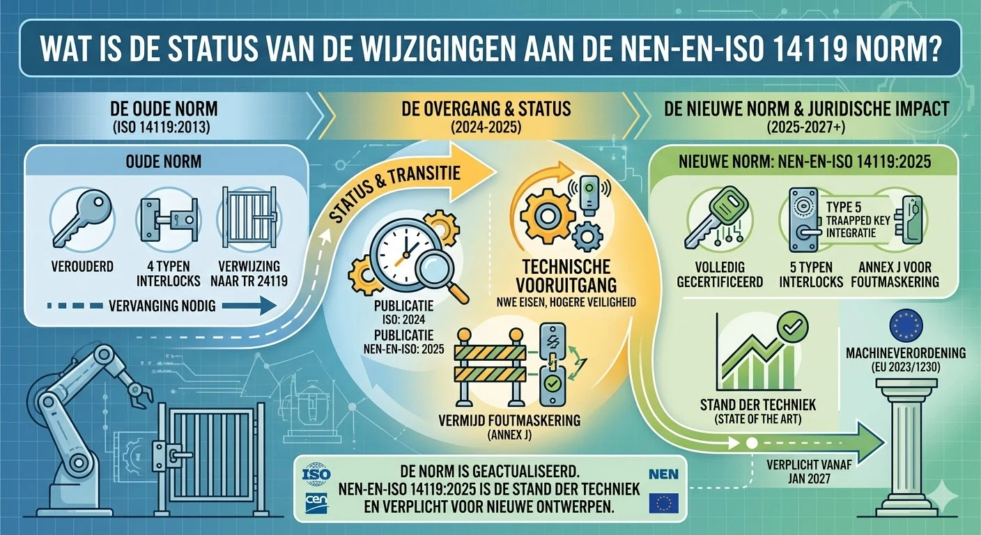 Wat is de status van de wijzigingen aan de NEN-EN-ISO 14119 norm?